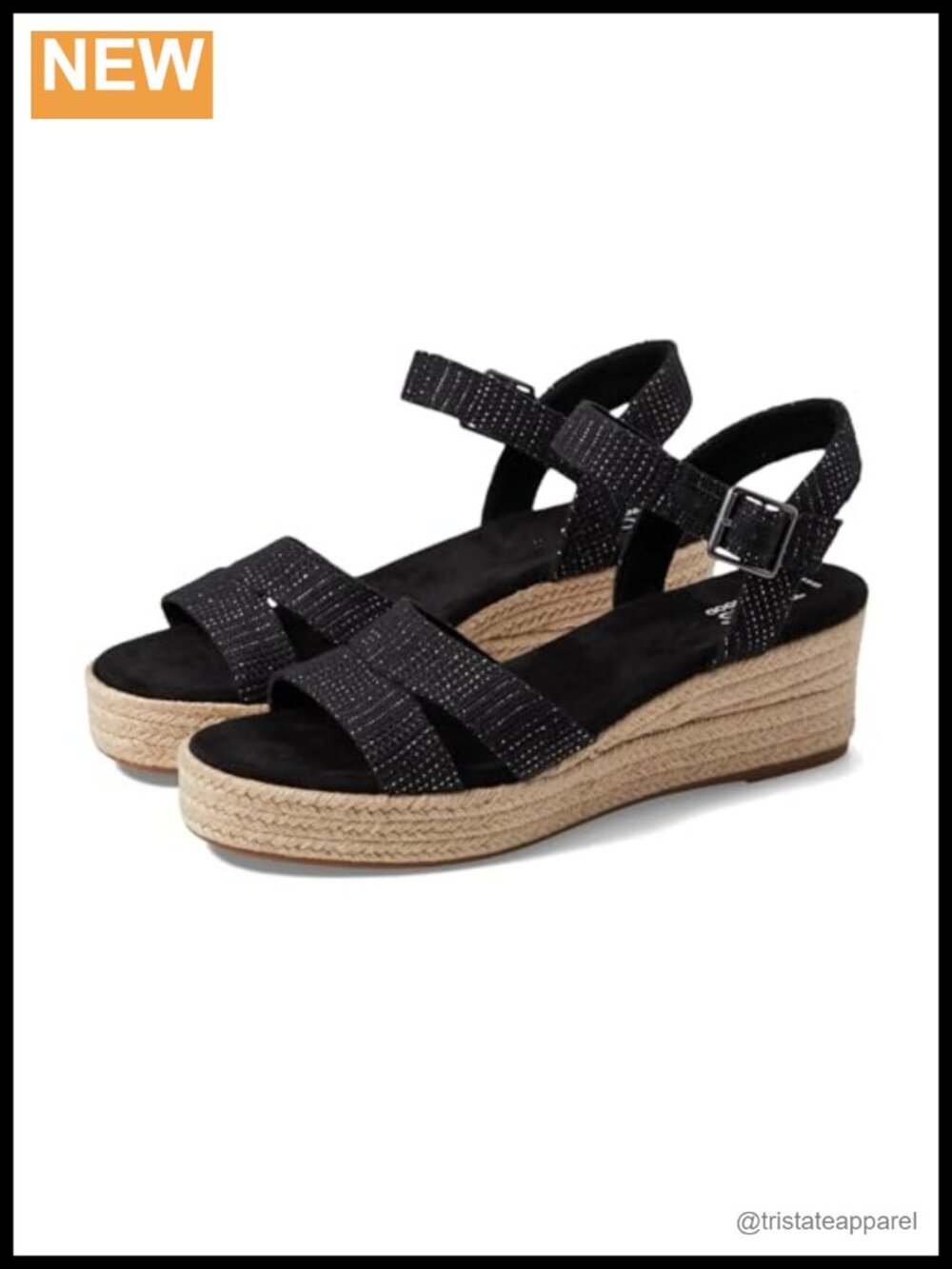 Platform Sandal with Textile Upper and Ankle Strap